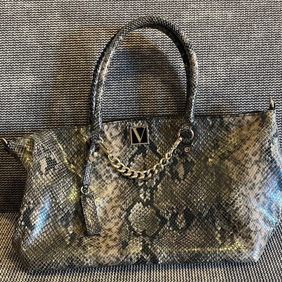 Victoria's Secret Handbags - Victoria's Secret Snakeskin Satchel with Gold Chain